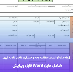 نمونه دادخواست مطالبه وجه و خسارت تاخیر تادیه ارزی | فایل Word