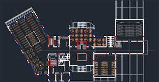 پروژه طراحی پلان معماری کتابخانه